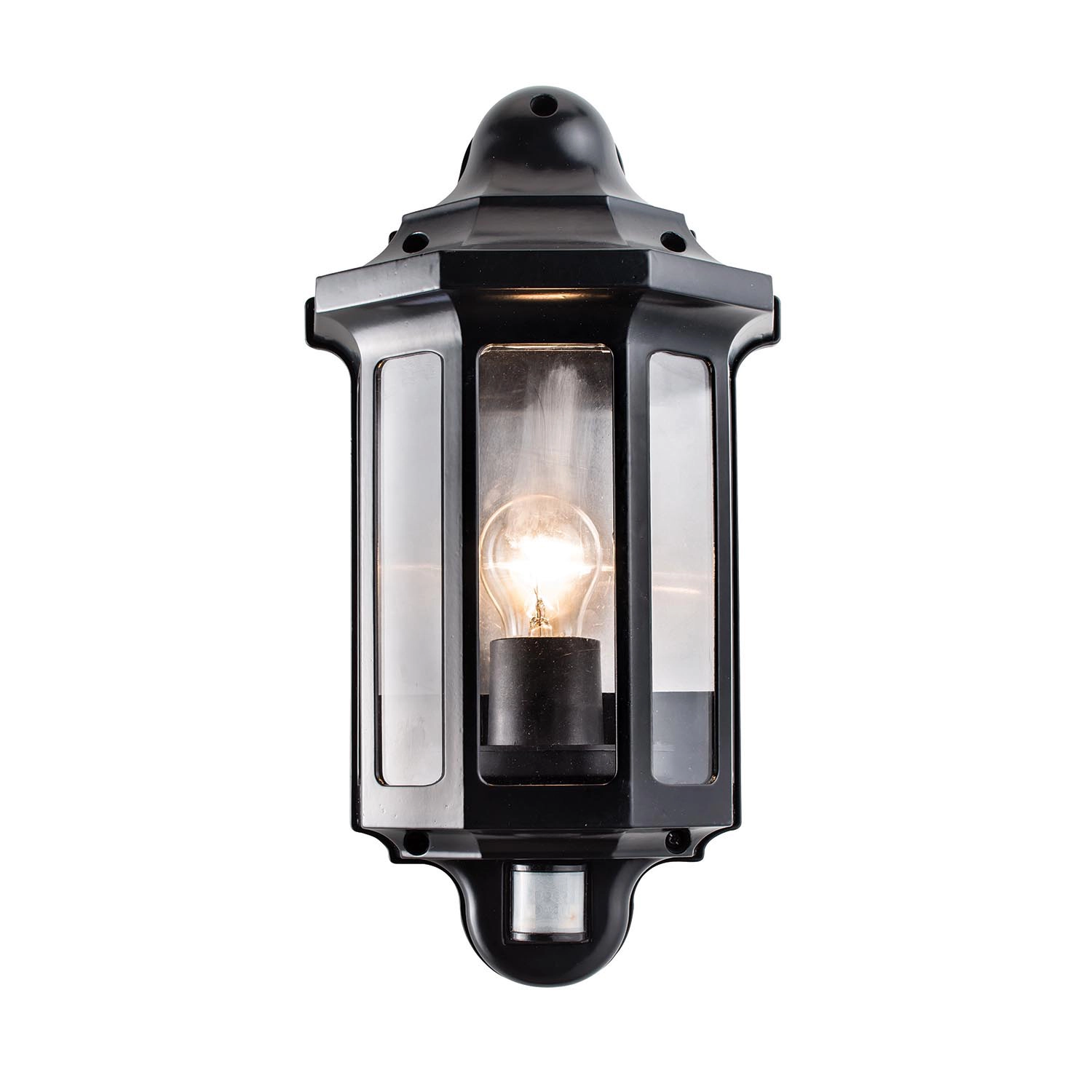 thumbnail image 2 of 6-Panel Outdoor Wall Lantern With Smart Photocell – Motion Sensor, Hardwired, DLight-210BLK 2 of 5