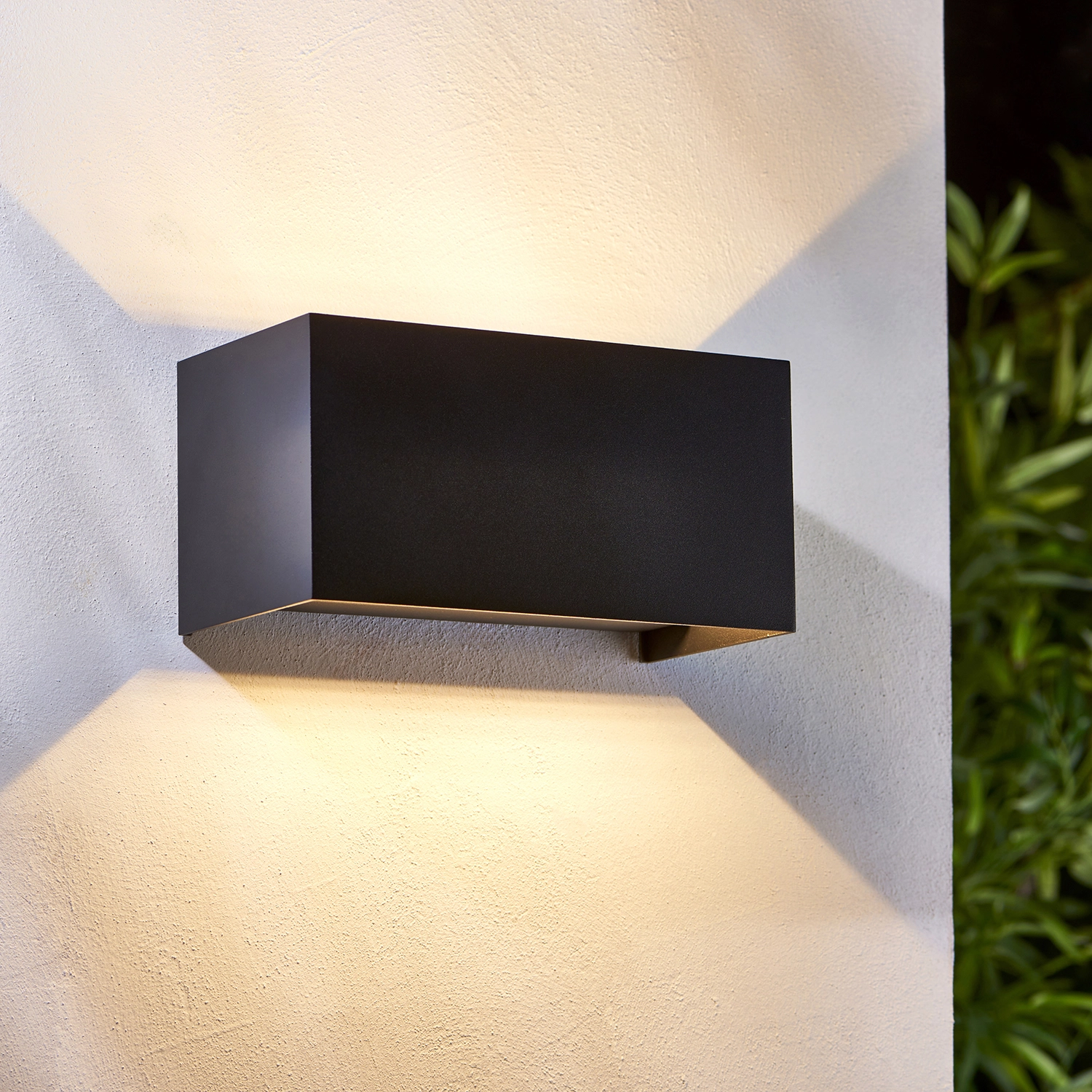 GLOVER CCT 2x10W Twin LED Wall Light - Textured Black | National ...