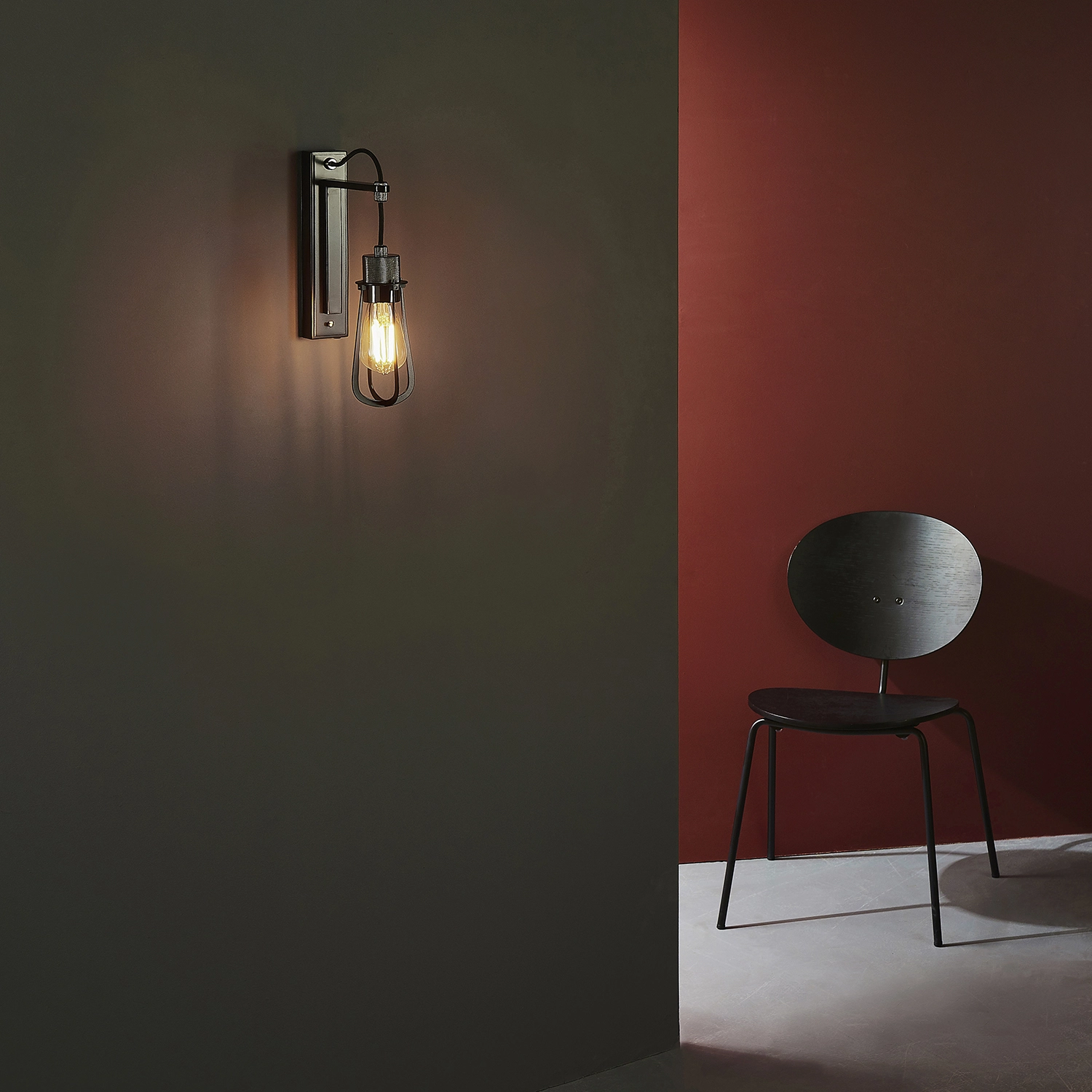 RIVET Wall Light - Black Chrome Plate, Matt Black | National Lighting ...