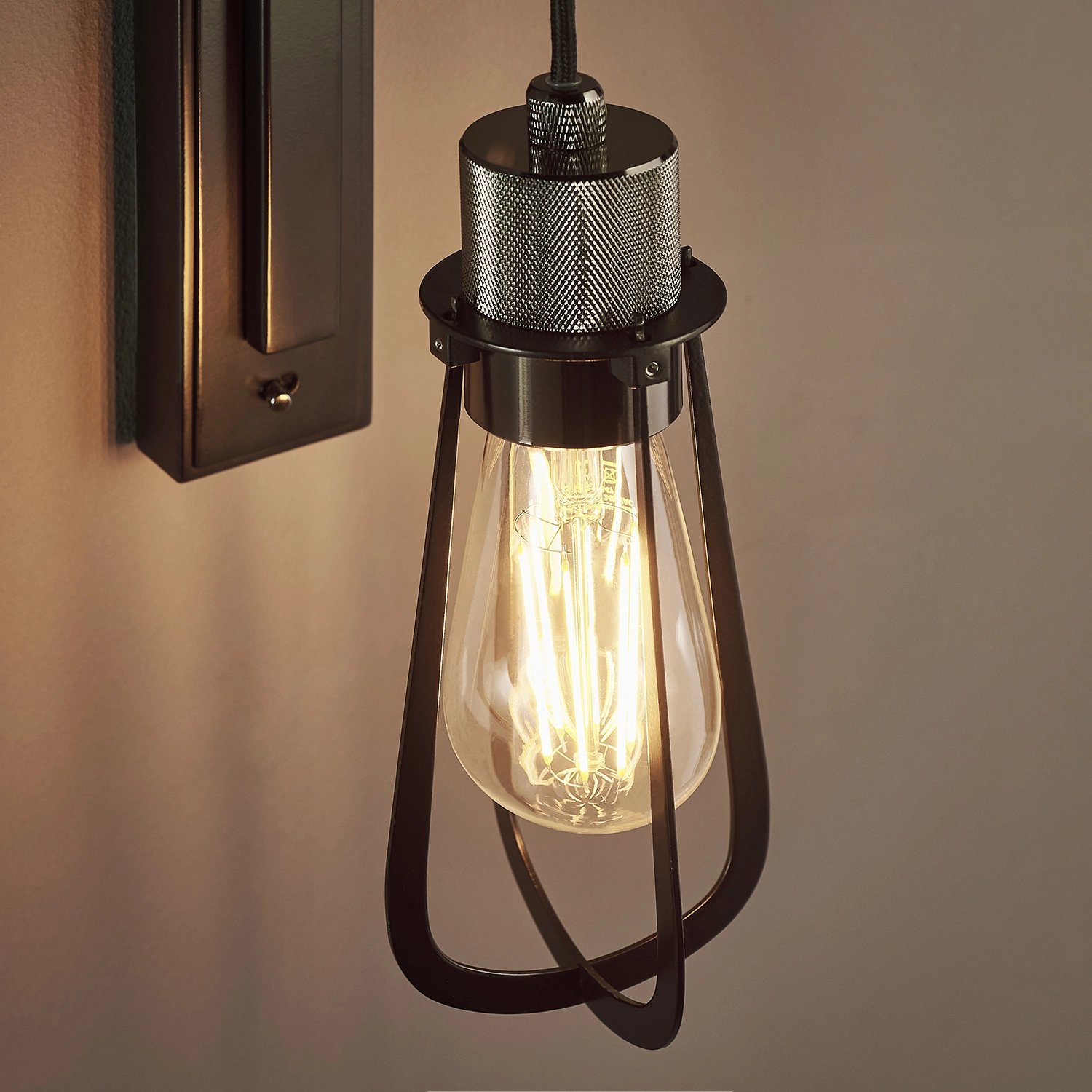 RIVET Wall Light - Black Chrome Plate, Matt Black | National Lighting ...