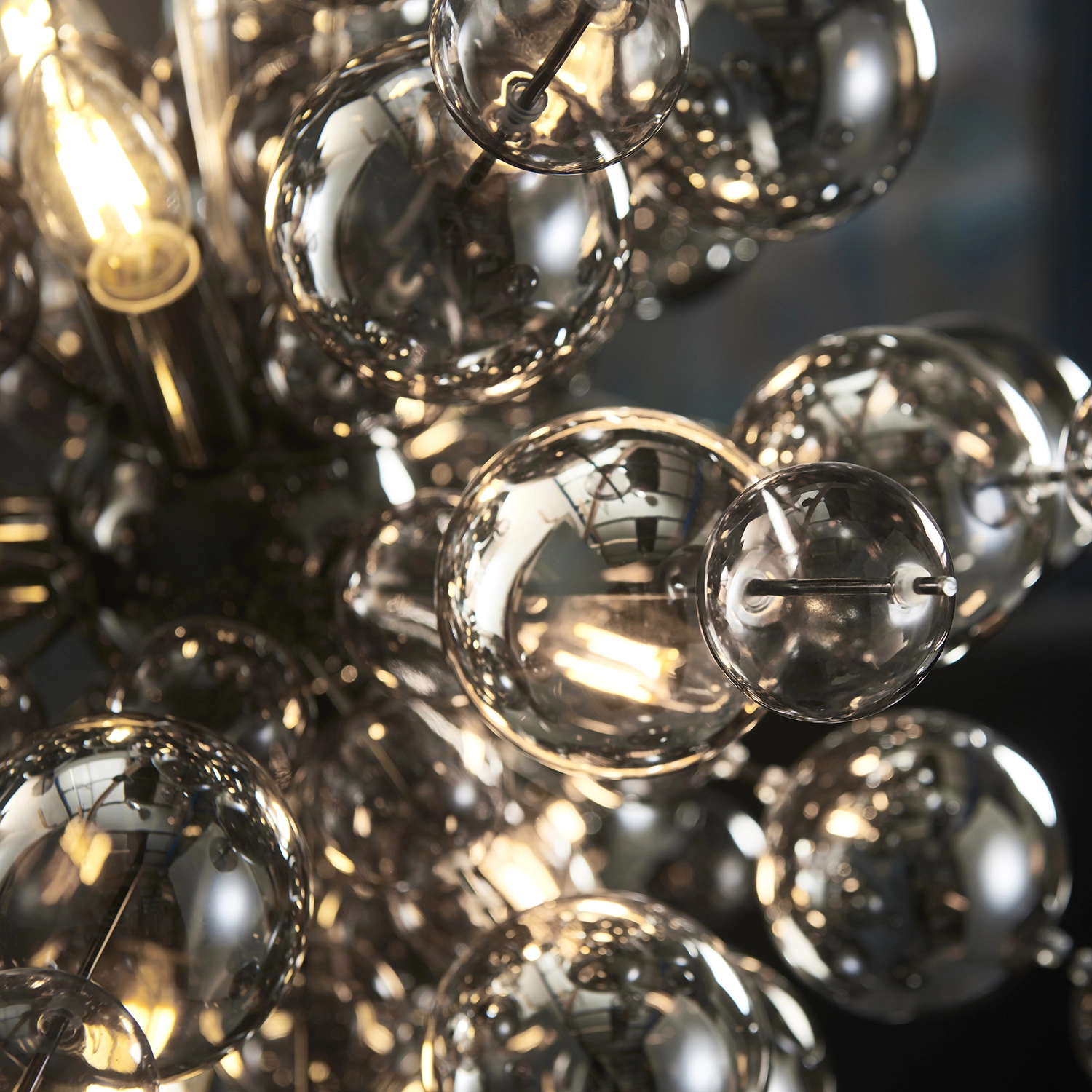 VOLTIS 9-Light Pendant - Black Chrome & Smoked Glass | National ...