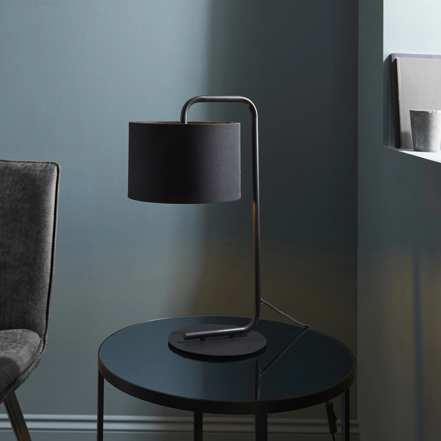 Larton LARTON Table Light - Satin Black with Black Shade | National Lighting ...