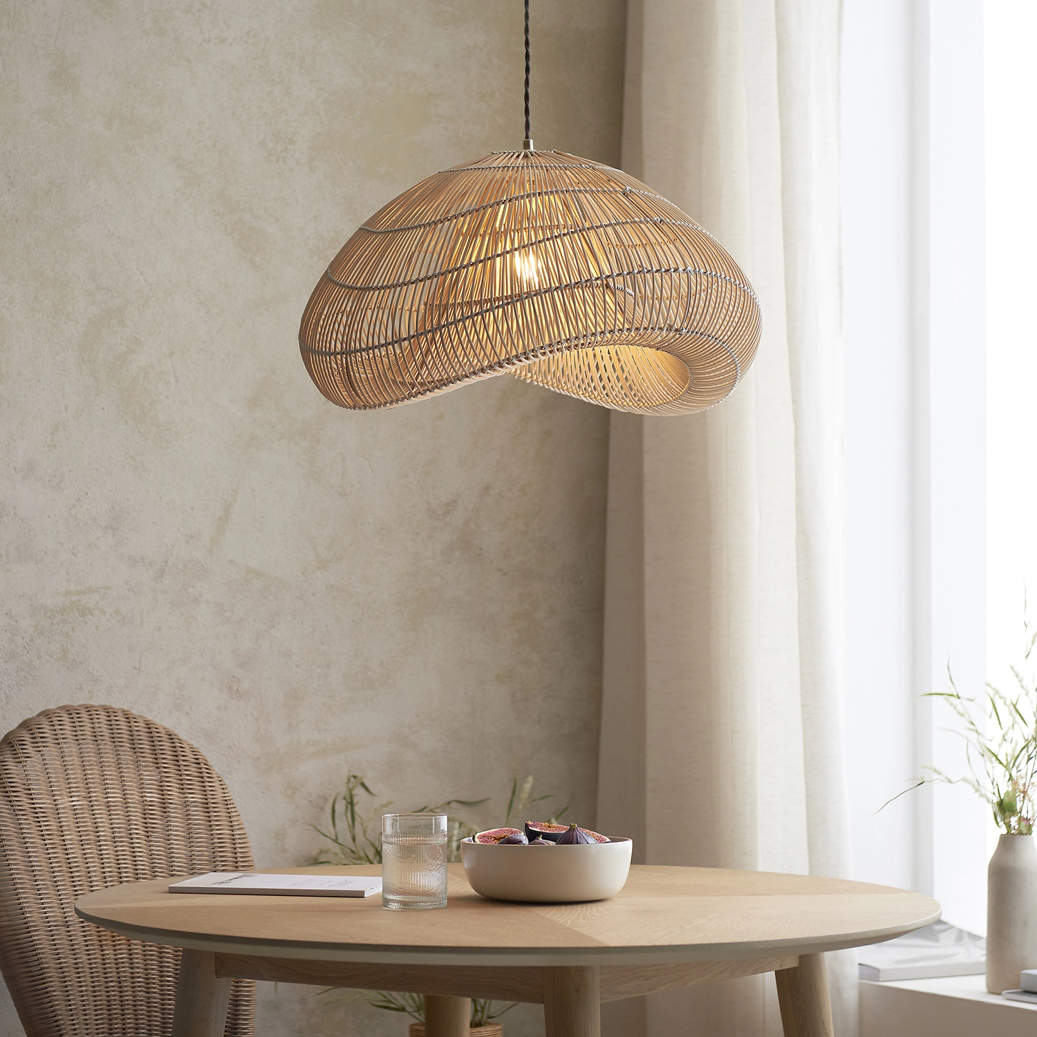 National Lighting | MIKI | Natural Rattan Pendant Shade | B22 or