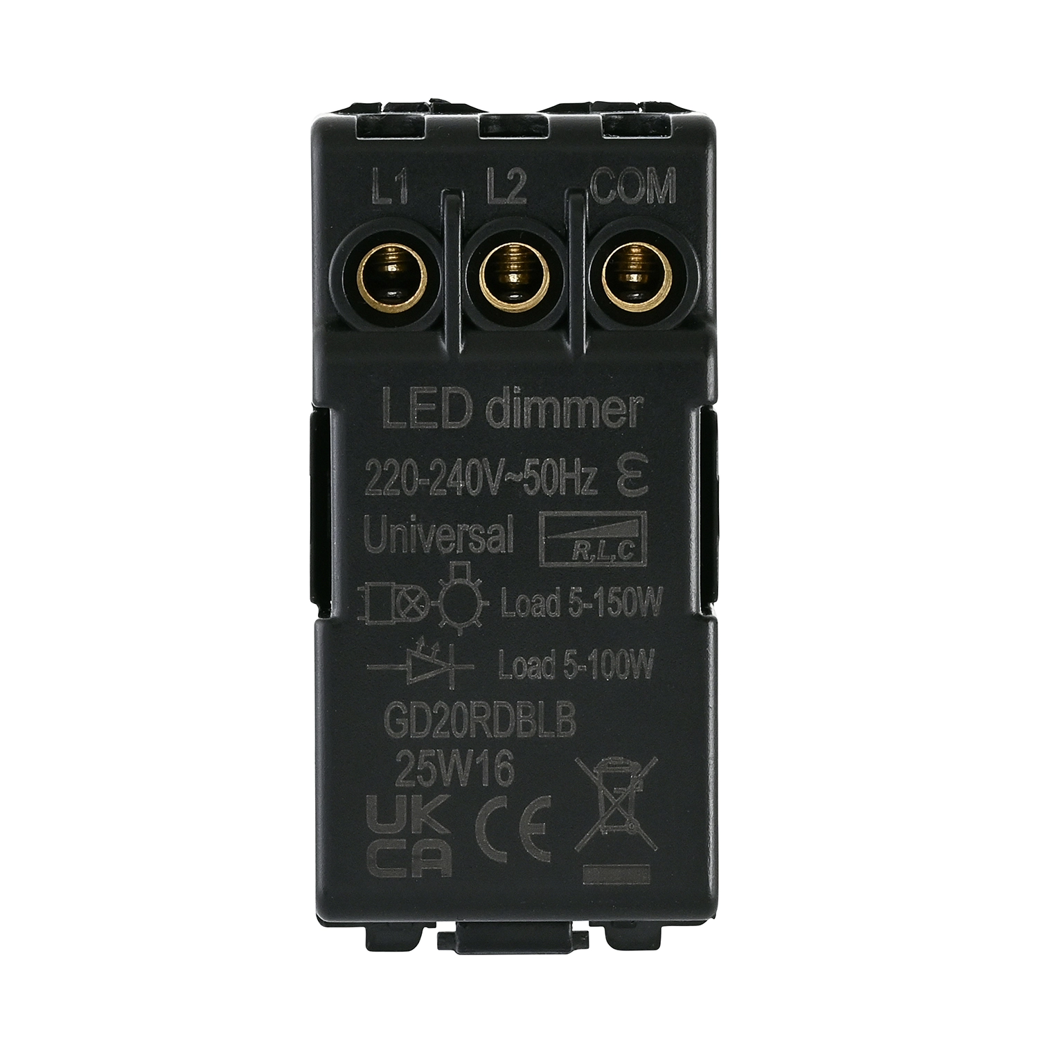 Grid 1G 2-Way 100W LED Dimmer Module - Matt Black, Black | National ...
