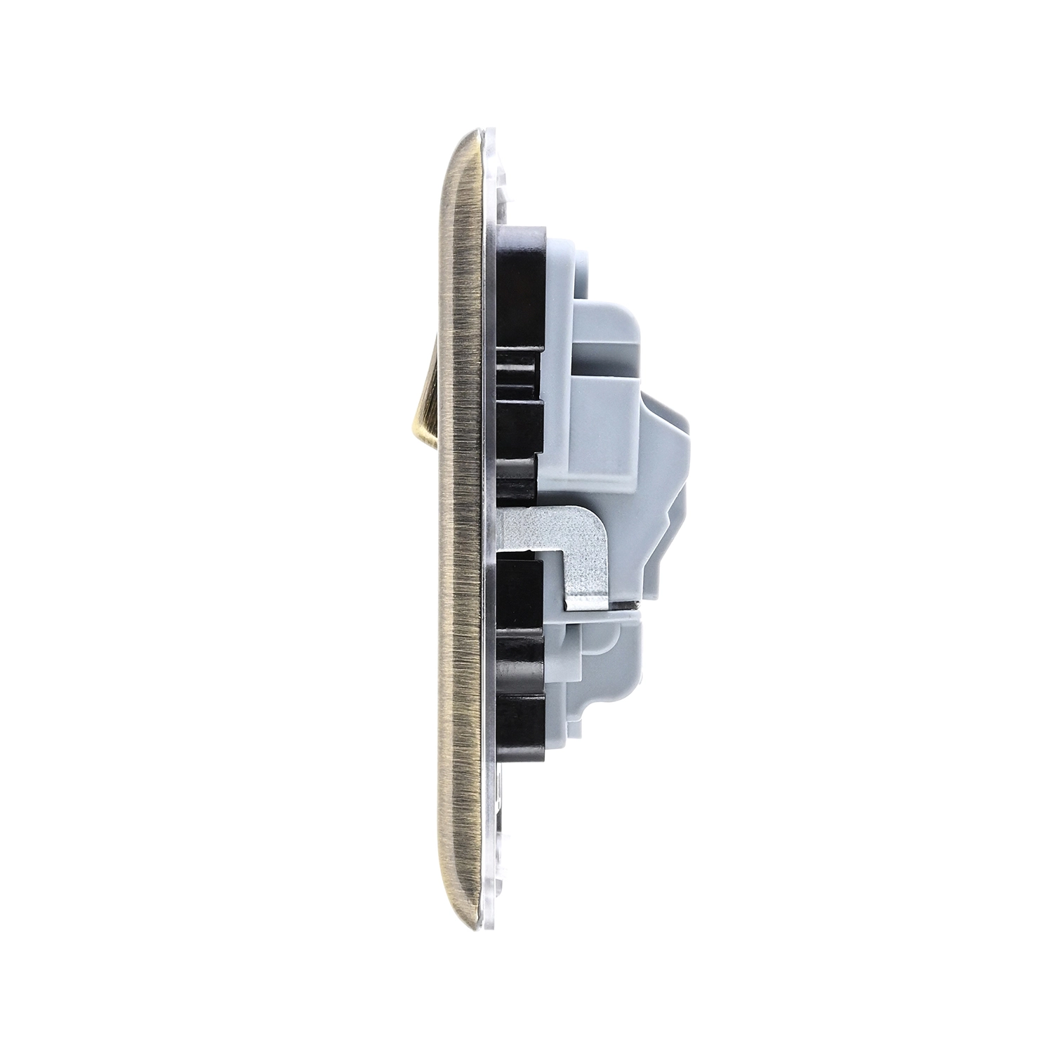 Raised Screwed 13A Socket - Antique Brass, Black Insert | National ...