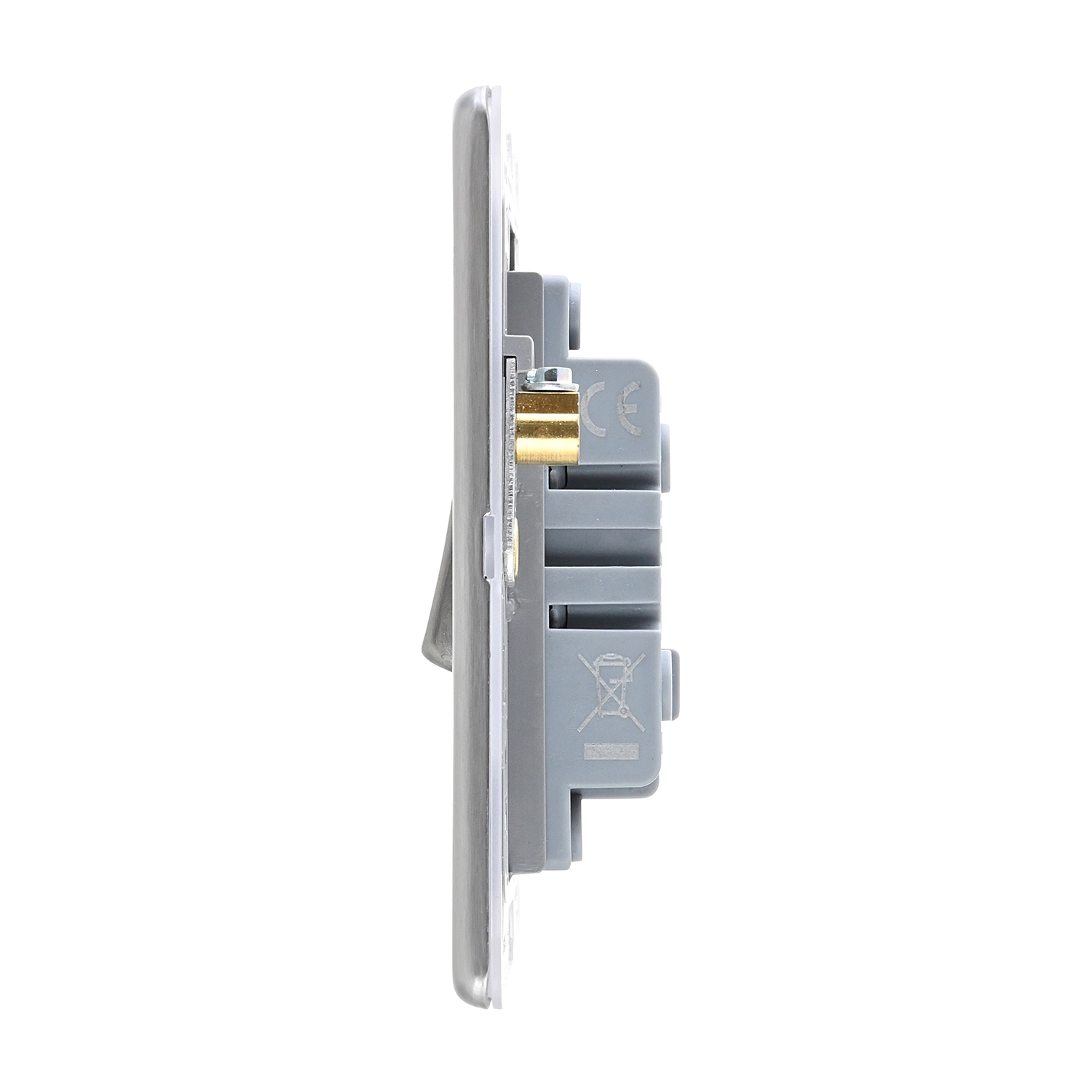Screwless 10AX 1G 2-Way Switch - Brushed Steel, Grey Insert | National ...