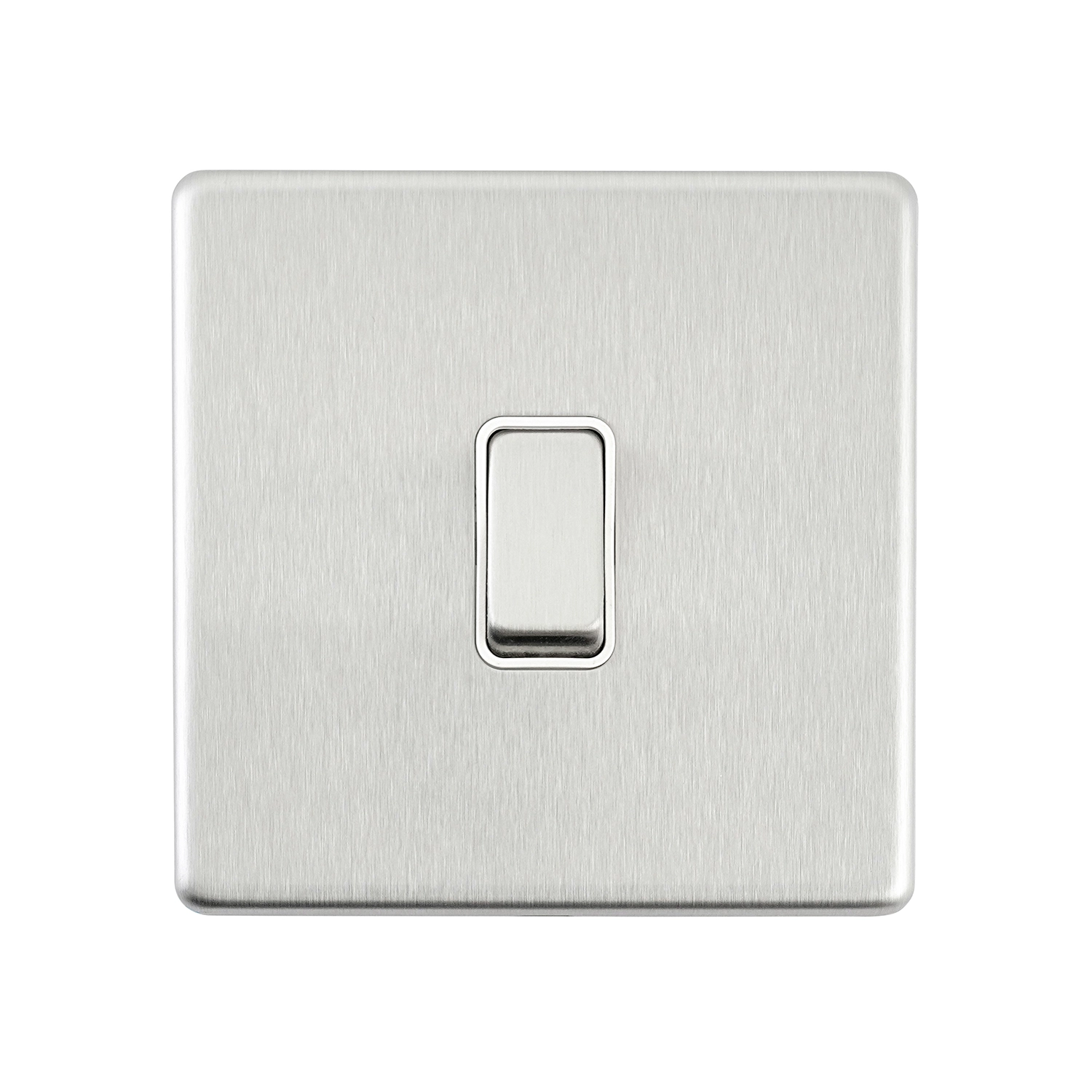Screwless 10AX 1G Intermediate Switch - Brushed Steel, White | National ...