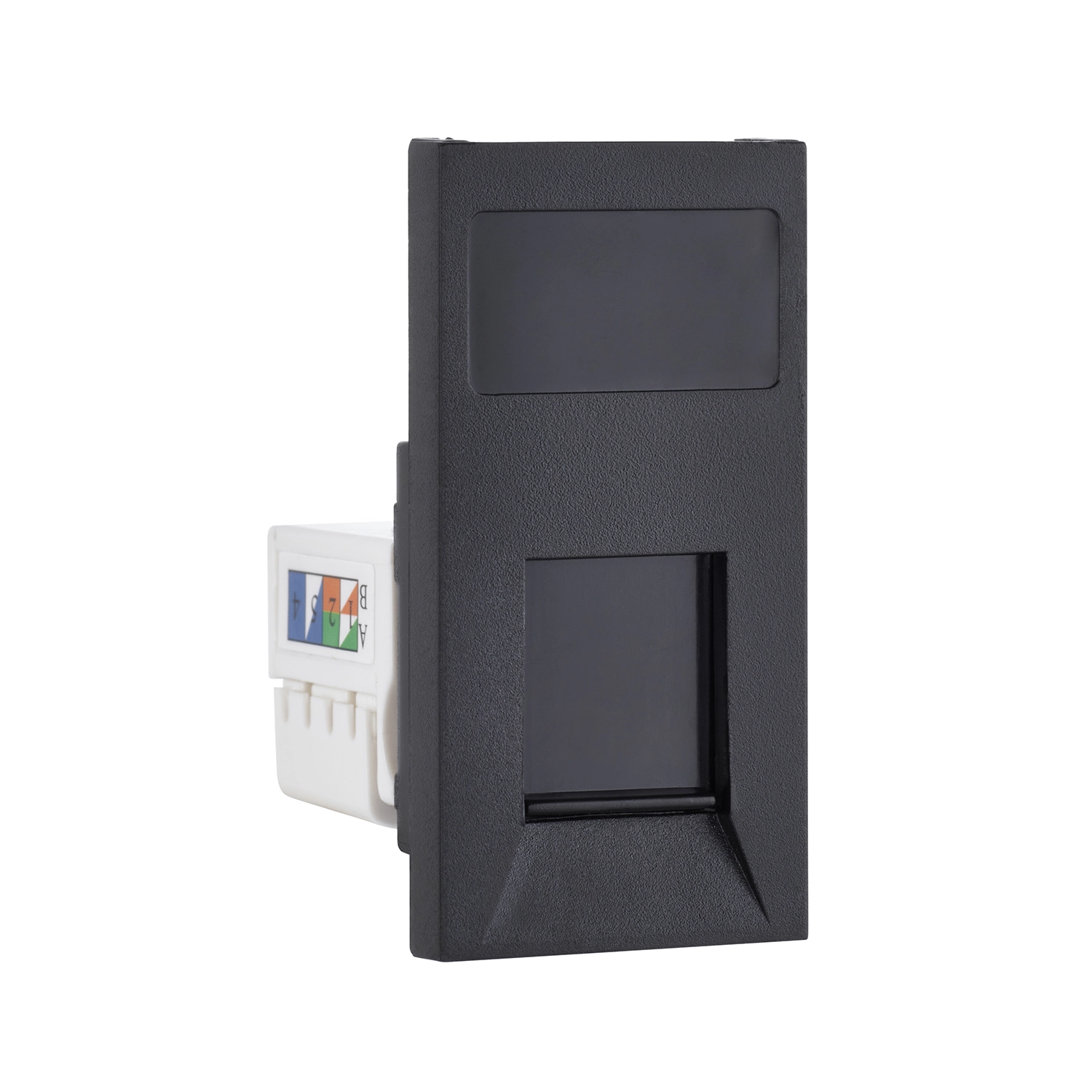Single Rj45 Euro Module Euro Module RJ45 CAT6e Module - Matt Black | National Lighting® Online Shop