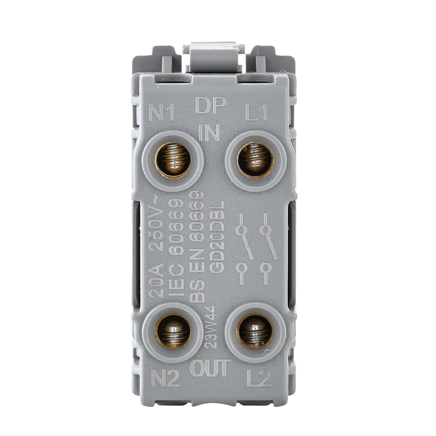 20 Module Switch Grid 20A DP 2-Way Switch Module - Matt Black | National Lighting ...