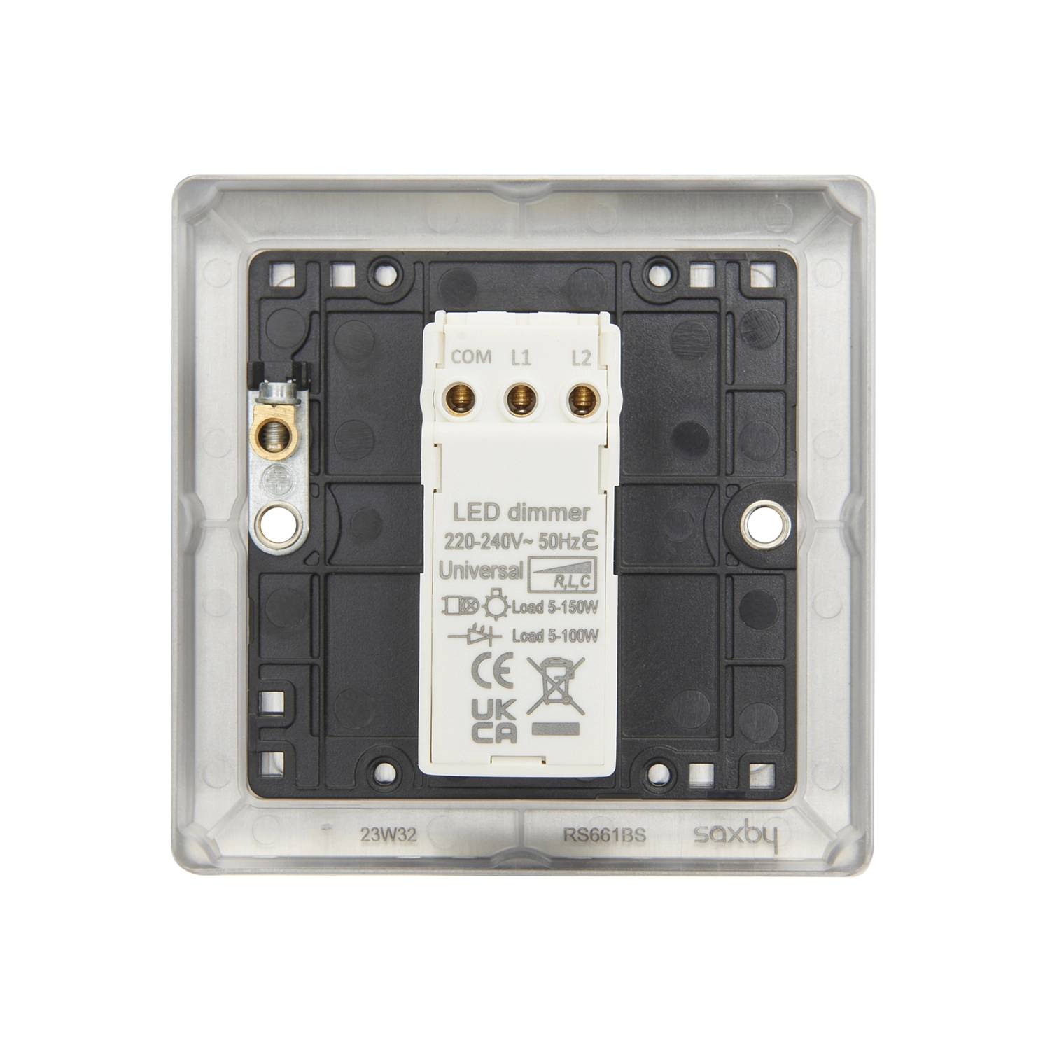 Raised Screwed 1G LED Dimmer 5-100W - Brushed Steel | National Lighting ...