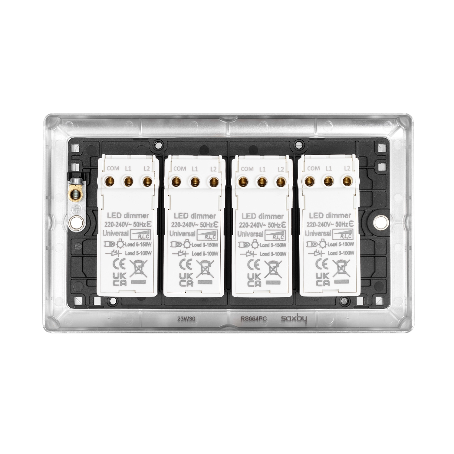 Raised Screwed 4G LED Dimmer 5-100W - Polished Chrome | National ...