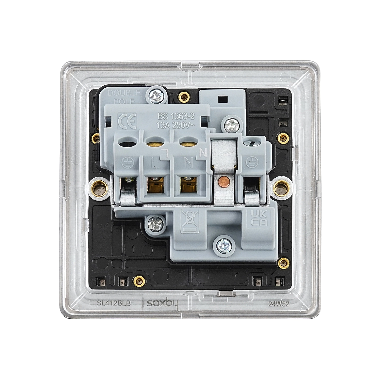 13A Switched Socket - Matt Black, Black Insert | National Lighting ...
