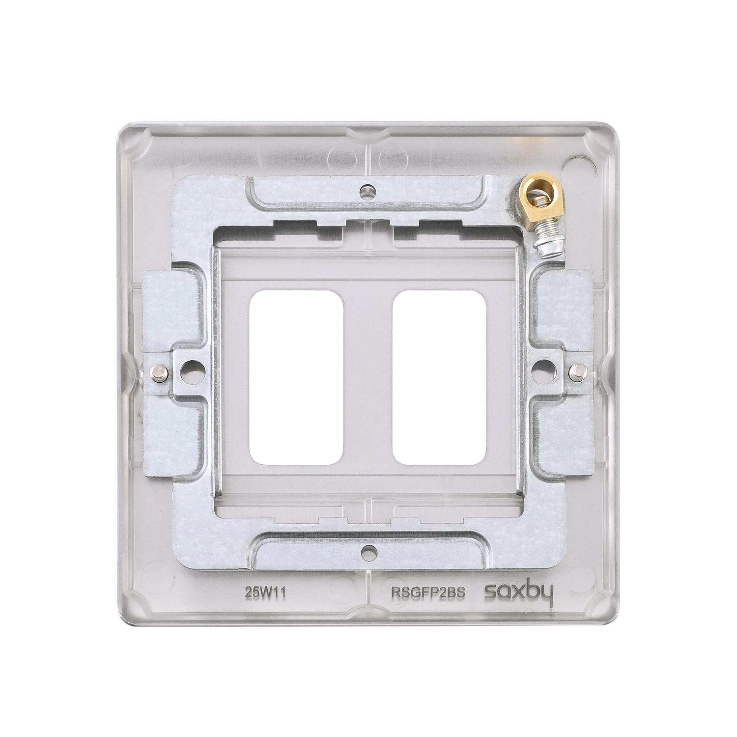 Raised Screwed 2G Grid Front Plate - Brushed Steel | National Lighting ...